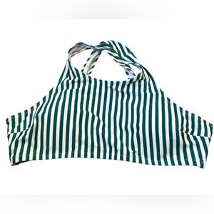 Cupshe bikini sports style top green/white striped size 2X